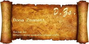 Dona Zsanett névjegykártya